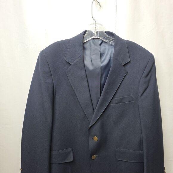 Levi’s Action Suit Blazer Mens 42S Navy Blue Two Button Vintage Sport Coat USA - Picture 4 of 9